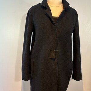 Rosso35 black boiled wool snap front coat size US8 (44)